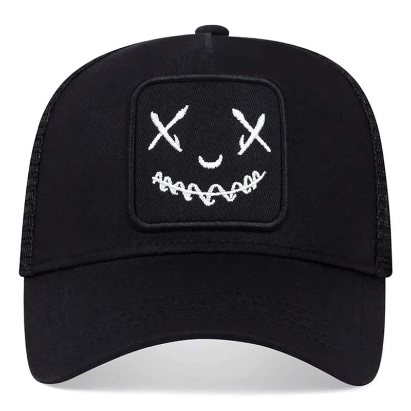 Men Women Smile Face Embroidery Baseball Caps Cotton Adjustable