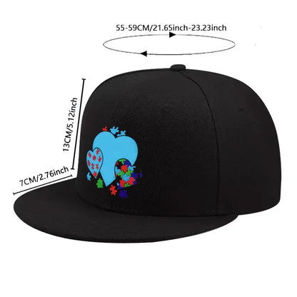 Autism Awareness Puzzle Heart Hip Hop Snapback Cap