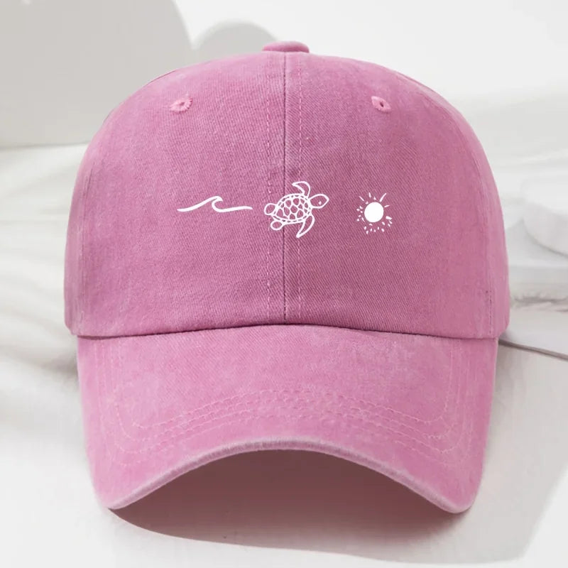 Turtle Pattern Printed Baseball Cap For Daily Casual Style