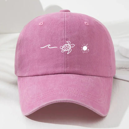 Turtle Pattern Printed Baseball Cap For Daily Casual Style