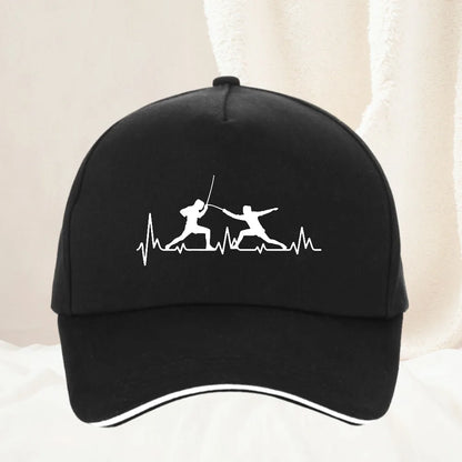 Fencing Heartbeat Sports Baseball Cap