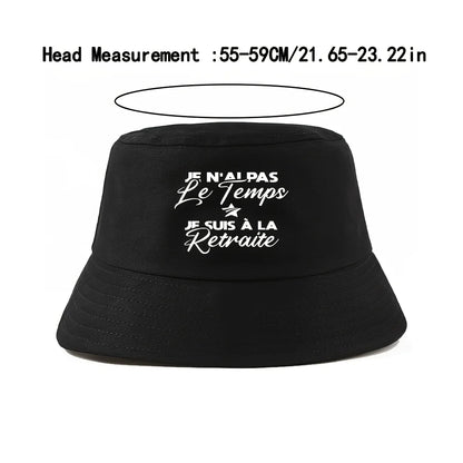 Star Text Wide-Brim Bucket Hat