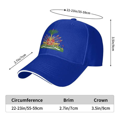 Haitian Flag Print Baseball Cap Outdoor Travel Sports Sun Visor Hat Snapback Cap