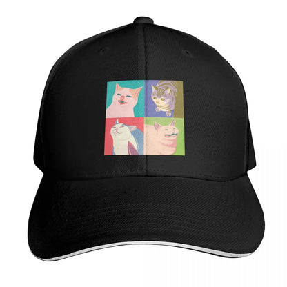 Four Meme Cats Of The Apocalypse Baseball Cap