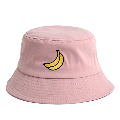 Panama Banana Embroidery Bucket Hat