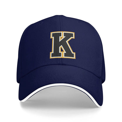 Golden Letter K Beach Baseball Cap