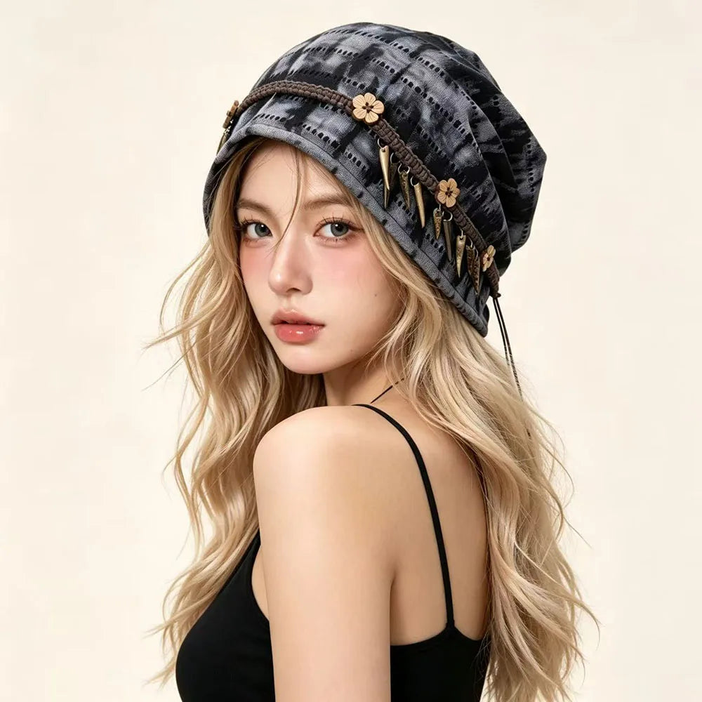 Boho Ethnic Slouchy Beanie Hat