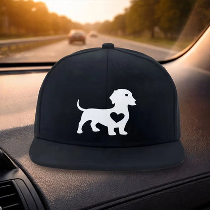 Unisex Heart Dachshund Snapback Cap