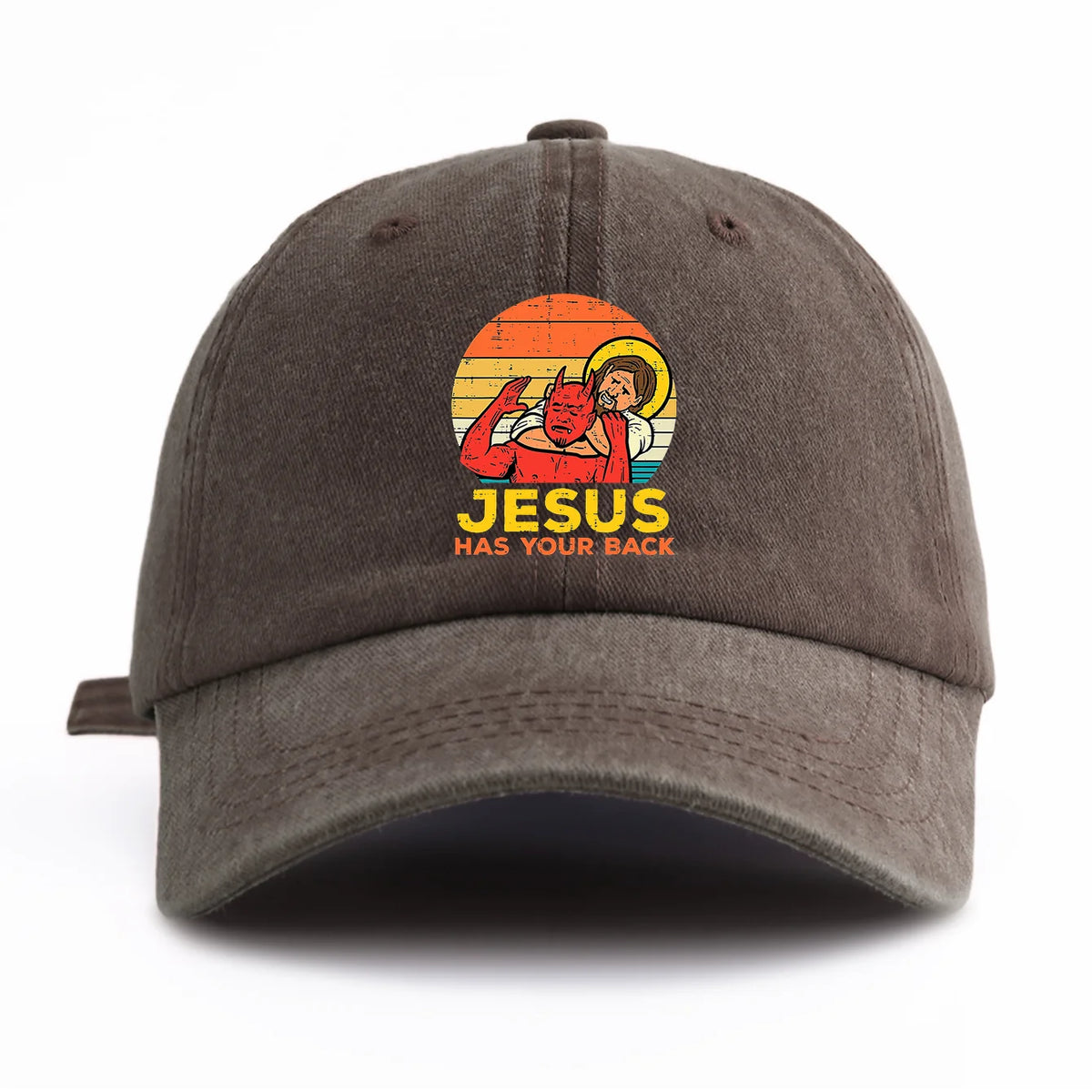 Jesus Has U Back Retro Washed Baseball Cap