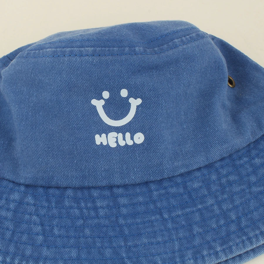 Kids Smile Face Cotton Bucket Hat