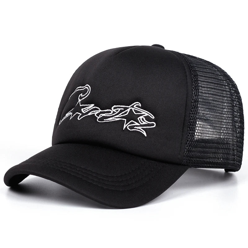 Fashion Simple New Breathable Mesh Hat Five Pointed Star