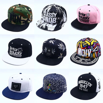 Adjustable Letter Embroidered Unisex Hip-Hop Snapback Cap