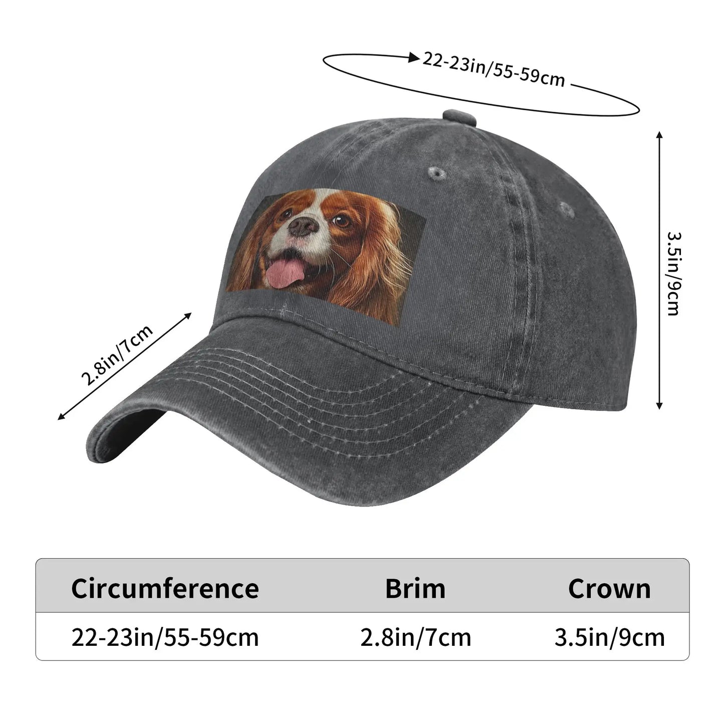Cavalier King Charles Denim Baseball Cap