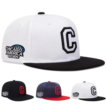 Unisex C Letter Embroidered Snapback Cap