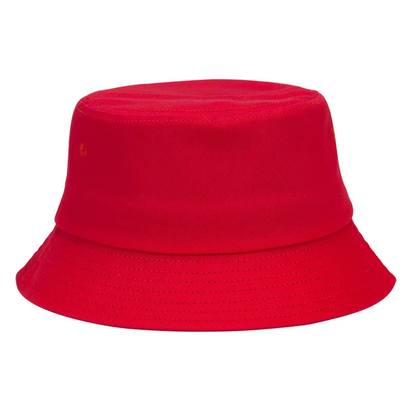 Solid Color Cotton Summer Bucket Hat