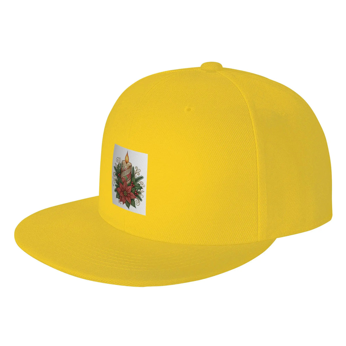 Christmas Candle Flat Brim Snapback Cap