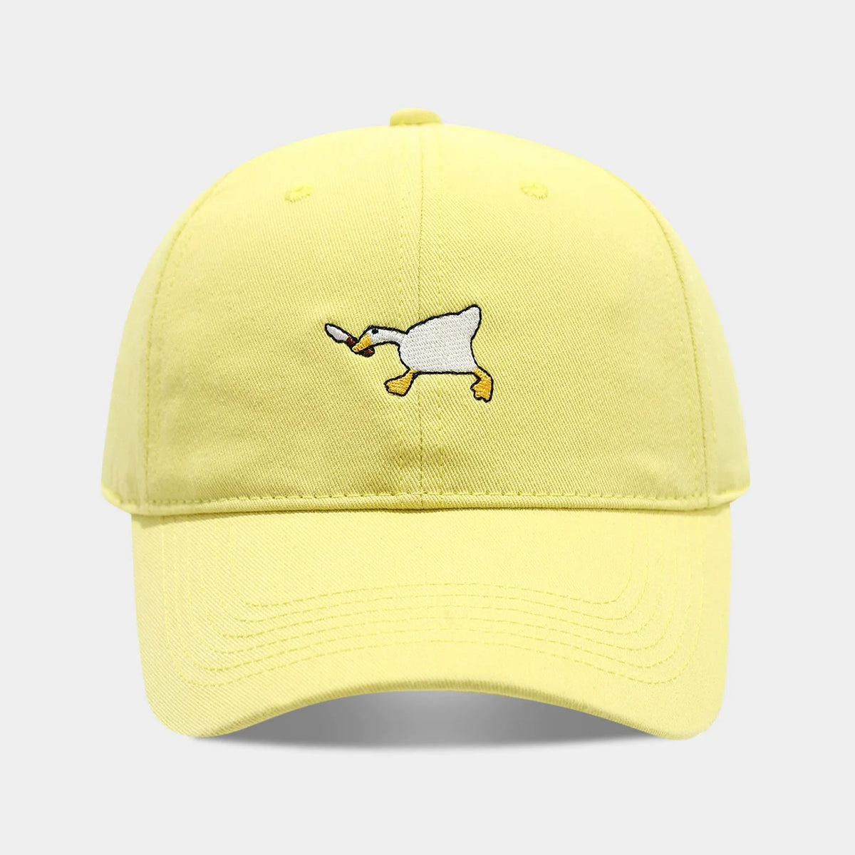 Cute Goose Embroidered Soft Top Baseball Cap