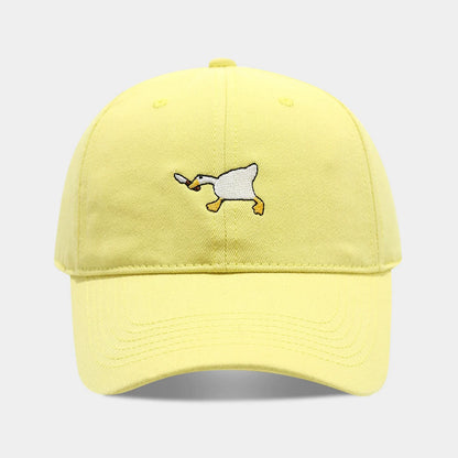 Cute Goose Embroidered Soft Top Baseball Cap