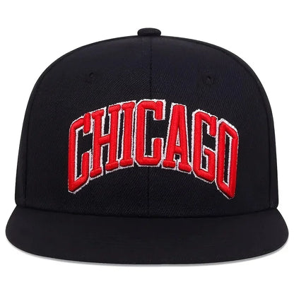 Chicago Letter Embroidered Hip-Hop Snapback Cap