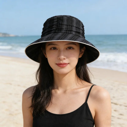 Japanese Style Textured Pleated Fisherman's Hat