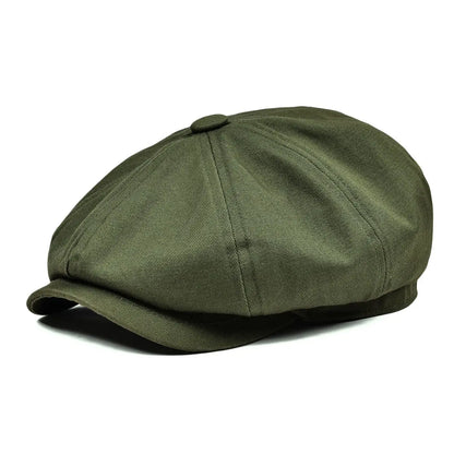 BOTVELA White Twill Cotton Newsboy Cap For Men Women Classic Cabbies Driver Apple Caps Gatsby Flat Hat Baker Boy Headpiece 003 Size 61cm