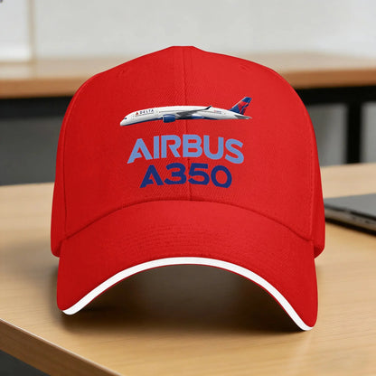 Airbus A350 Airplane Retro Print Baseball Cap