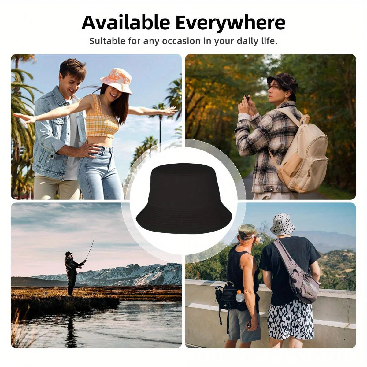 Bucket Hat Black Tea Hats Men's Cap Women's