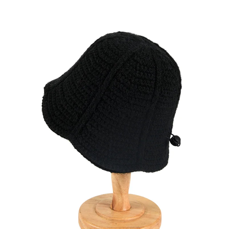 Women Adjustable Knitted Winter Bucket Hat