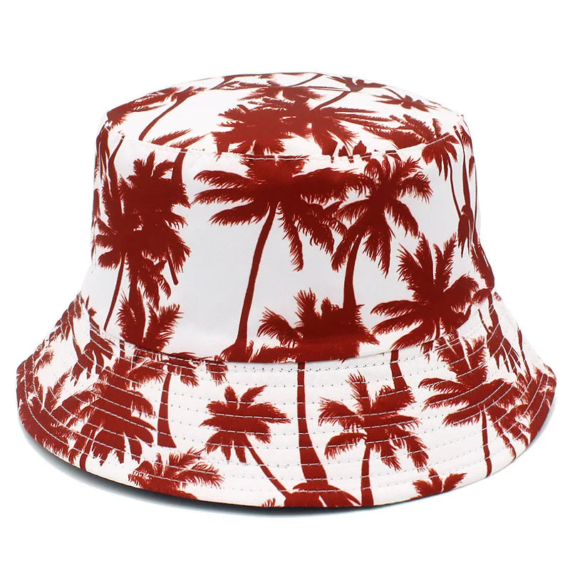 1pc Retro Style Fashionable Printed Maple Leaf Fisherman Hat