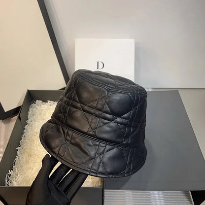 Unisex New York Leather High Quality Bucket Women Hat Size 54-58cm