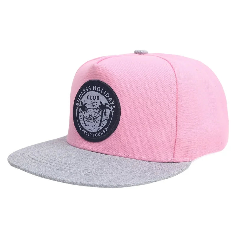 Luxury Unisex Letter Embroidered Flat Brim Snapback Cap