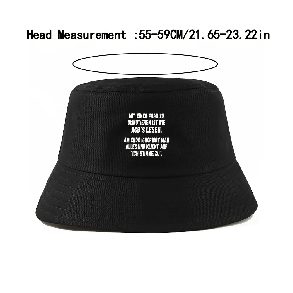 German Quote Print Summer Bucket Hat
