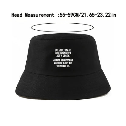 German Quote Print Summer Bucket Hat