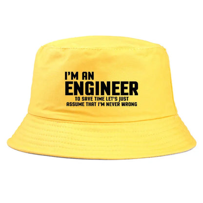 Funny Engineer Cotton Outdoor Bucket Hat Unisex