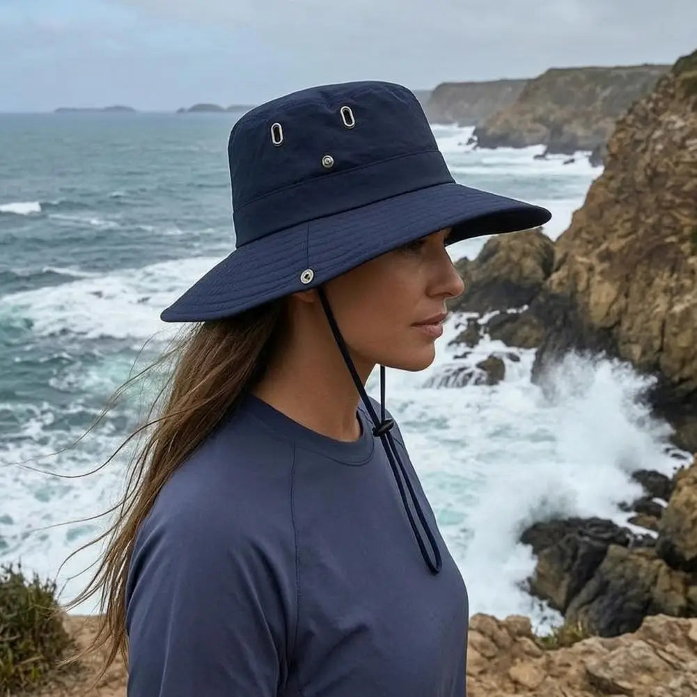 Quick-Dry Bucket Hat With Adjustable Wind Cord