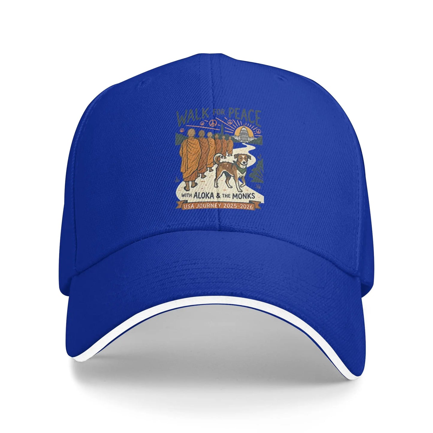 Peace Walking Monks Sun Baseball Cap Summer Casual