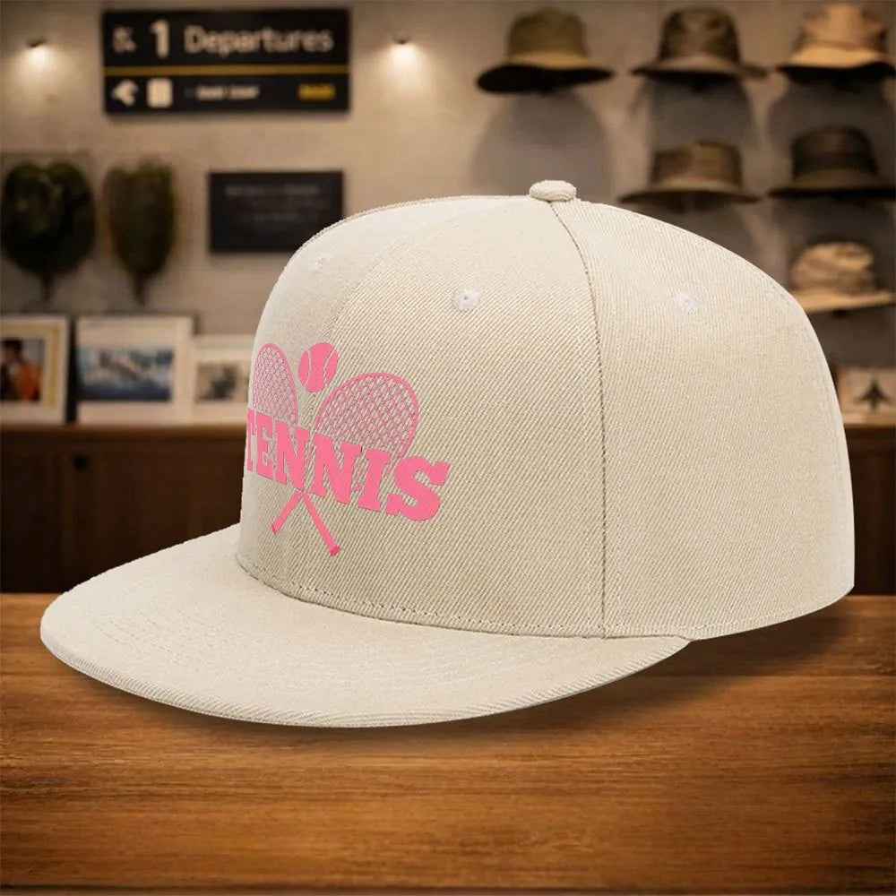 Tennis Rackets Ball Graphic Snapback Cap