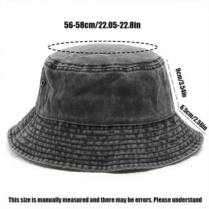 Panda Embroidered Washed Cotton Bucket Hat
