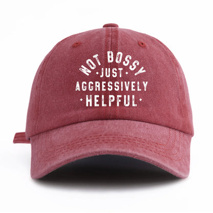 Not Bossy Washed Baseball Cap Retro