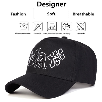 Gothic LA Cross Letter Embroidery Baseball Cap