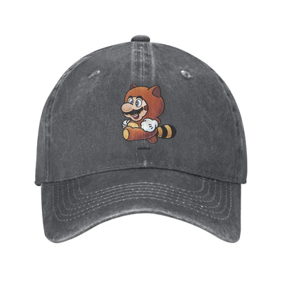 Tanooki Mario Distressed Denim Baseball Cap