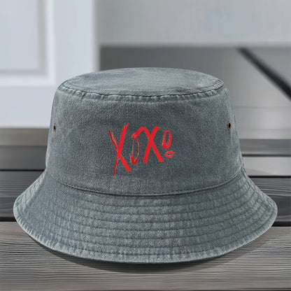 Vintage Washed Iconic Print Bucket Hat