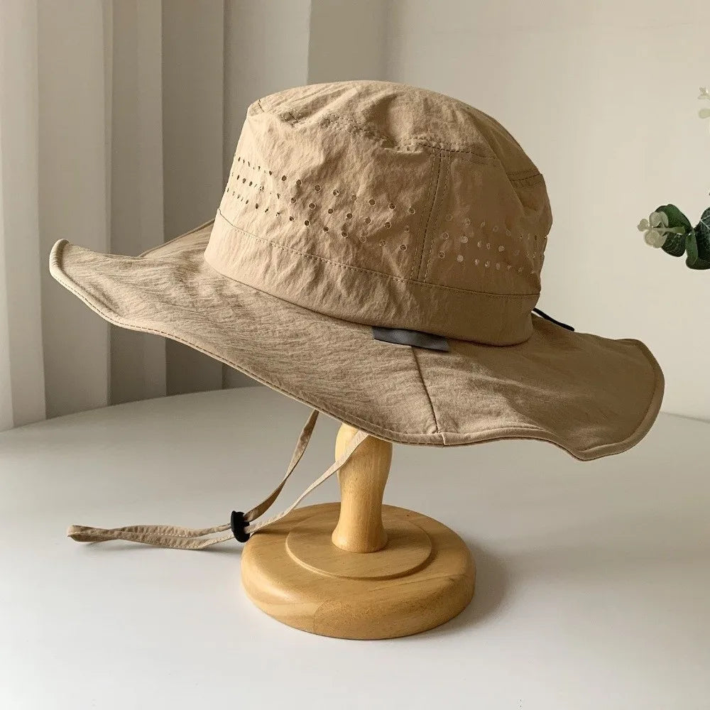 Breathable Wide Brim Quick-Dry Sun Protection Bucket Hat