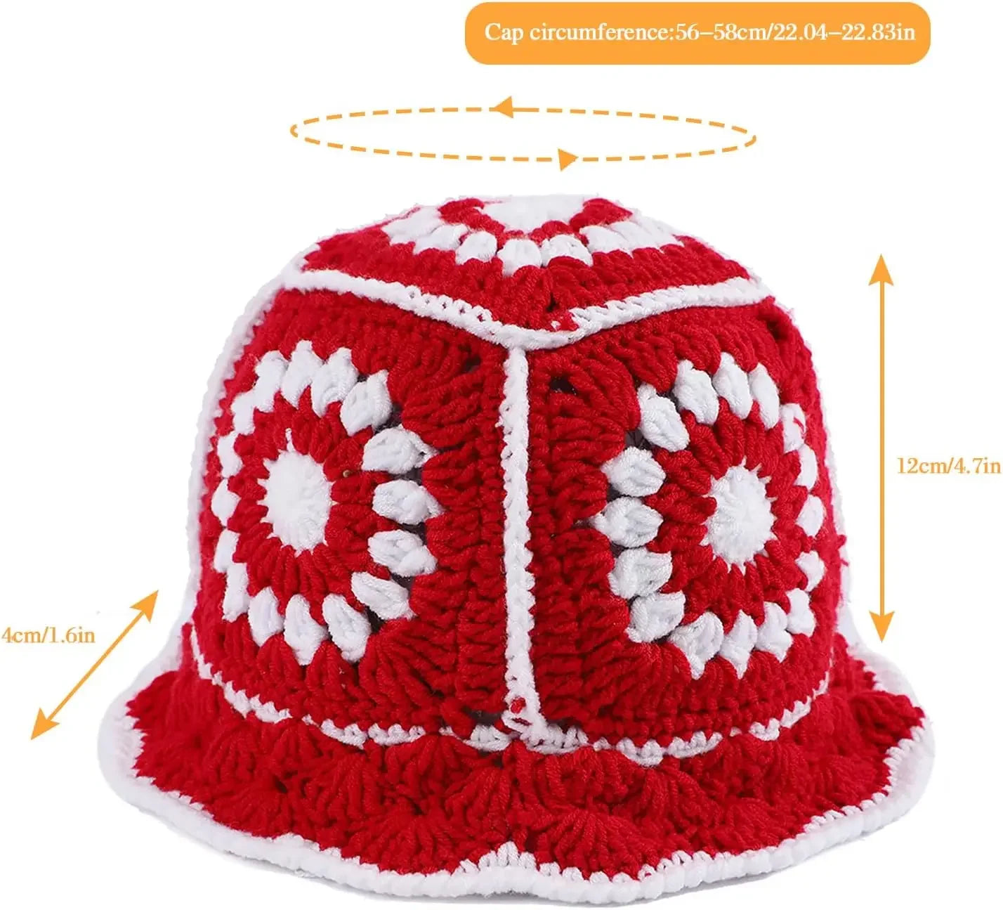 Women's Hollow Flower Crochet Bucket Hat