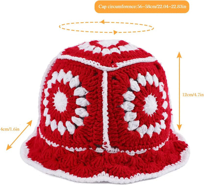 Women's Hollow Flower Crochet Bucket Hat