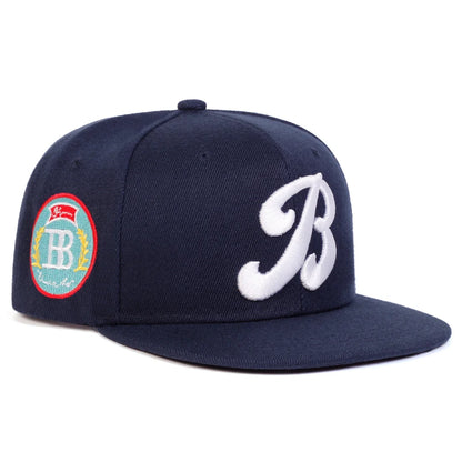 Unisex B Letter Embroidered Snapback Cap