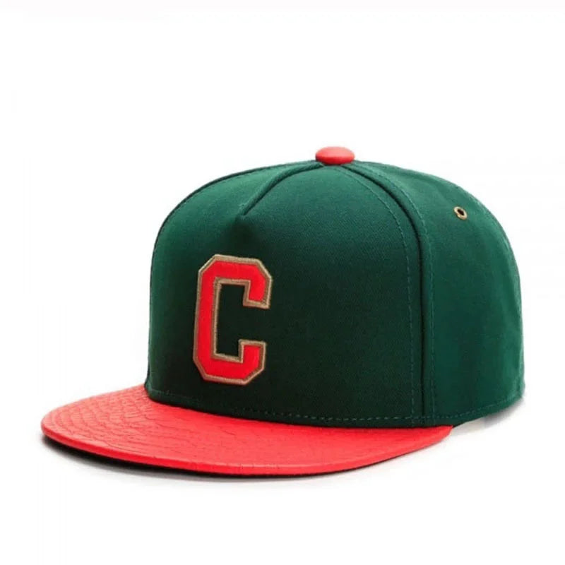 Unisex Embroidered Cotton Flat Brim Hip-Hop Snapback Cap