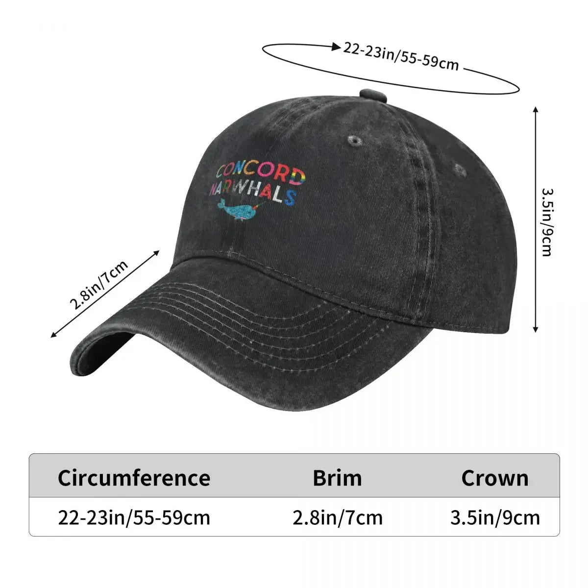 Concord Narwhals Military Tactical Baseball Cap
