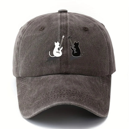 Cat Guitar Pattern Lightweight Duckbill Baseball Cap