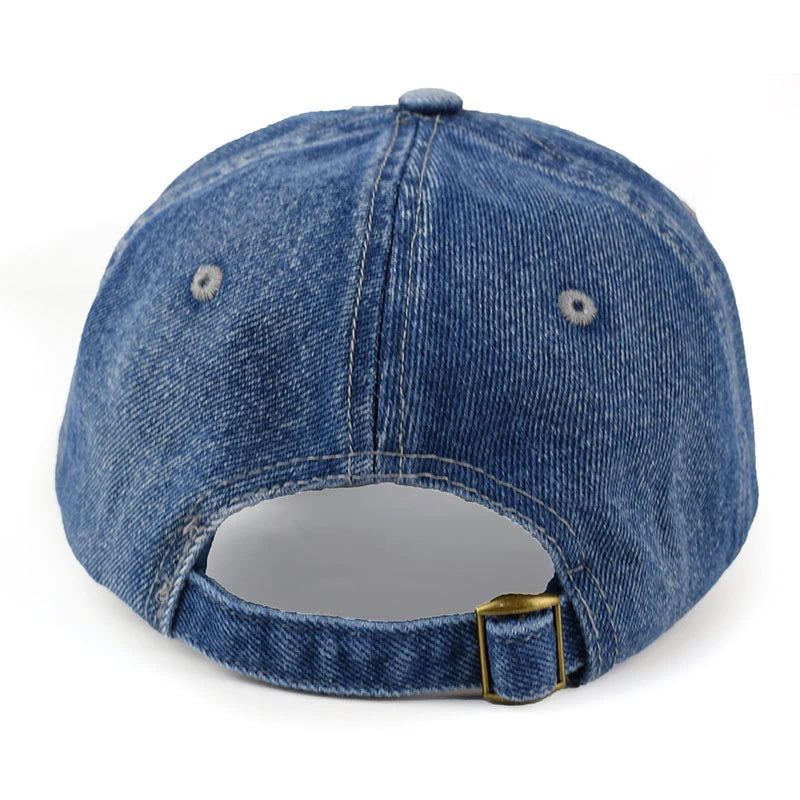 Fashion Denim Baseball Cap For Women Men Solid Color Adjustable Outdoor
